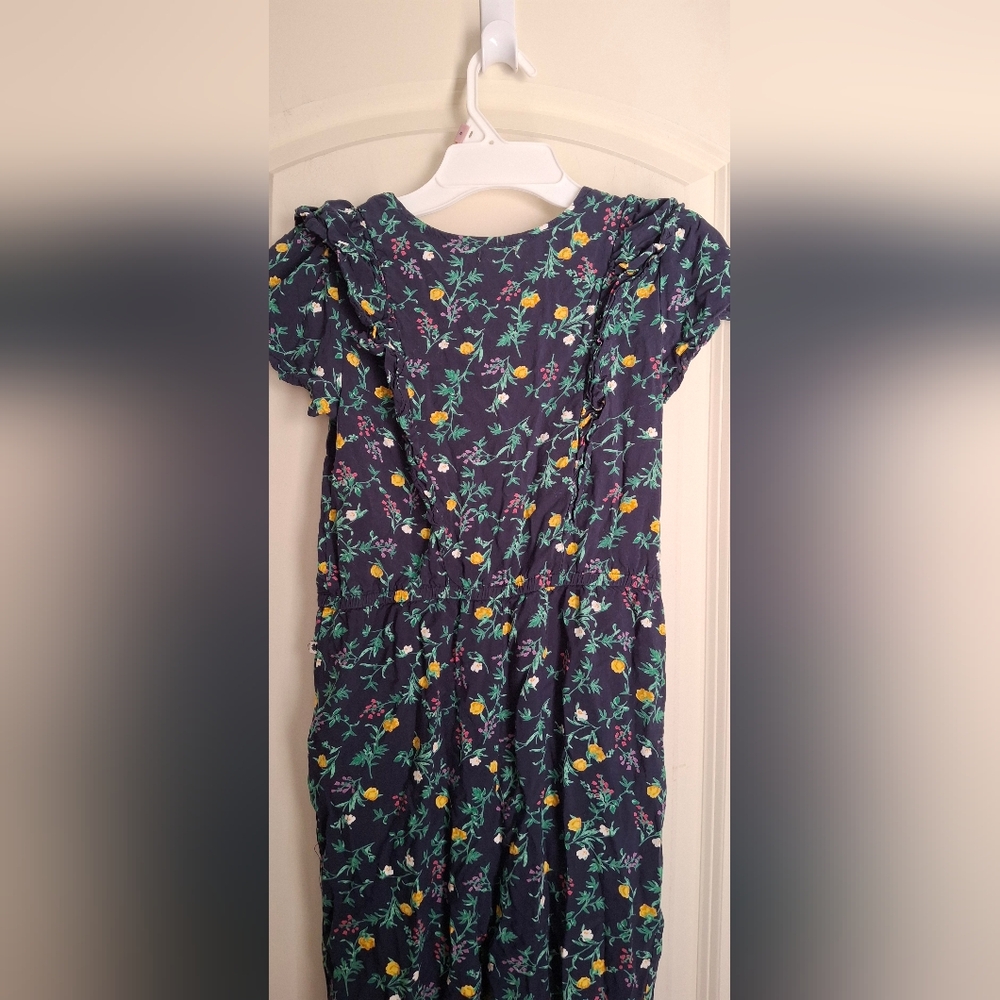 Lucky Brand Floral Jumper Pants Sz 7 Fairycore Summer Lighweight Travel Cottage